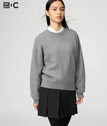 유니클로 스무스 코튼 크루넥 스웨터 M 사이즈