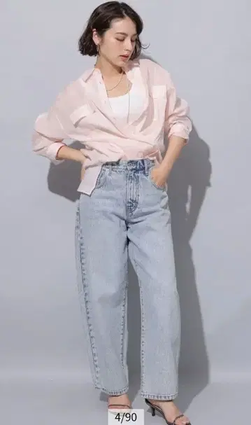 Arpege story 커브 데님 팬츠 라이트 블루 S