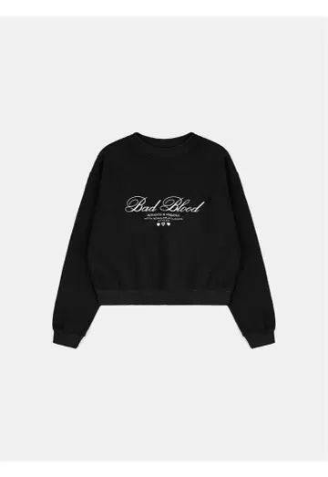 Bad Blood 크롭 맨투맨 블랙