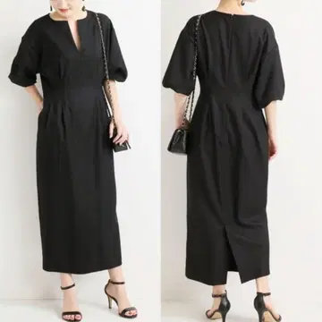 미사용품 VERMEIL par iena 허리 쉐이프 퍼프 슬리브 원피스