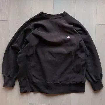 80s USA제 champion 블랙 검정 트리코 태그 리버스 XL