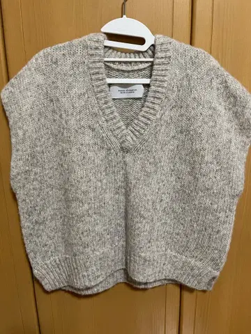 V넥 니트 베스트 오버 사이즈