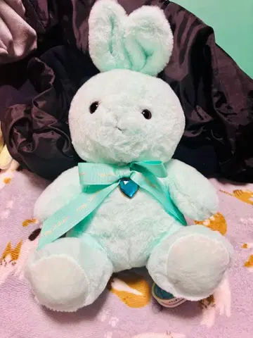 민트 그린 토끼 봉제 인형