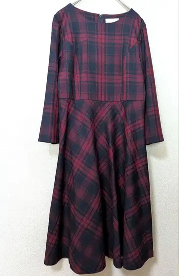 애니시스 체크 A라인 원피스 레드 anySiS 빨간색 M 사이즈