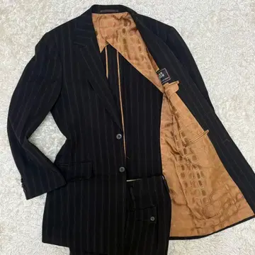 451 도멜 안감 올 패턴 셋업 수트 브라운 스트라이프