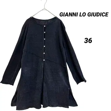 지안니 로 주디체 린넨 가디건 깔끔한 다크 그레이 36