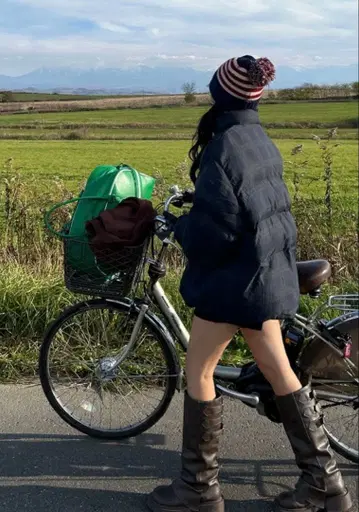 nugu 체크 다운 자켓