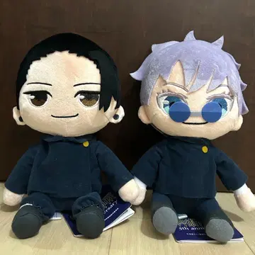 라운드원 한정판 주술회전 앉아있는 M 봉제 인형 고죠 사토루 게토 스구루