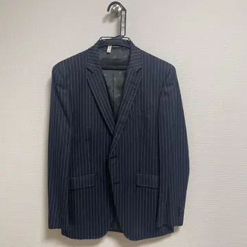 ORIHICA 네이비 핀스트라이프 남성용 비즈니스 정장