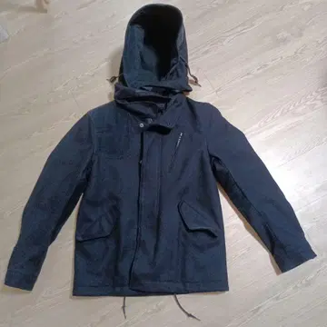 유나이티드 애로우즈 블랙 울 자켓 후드 부착