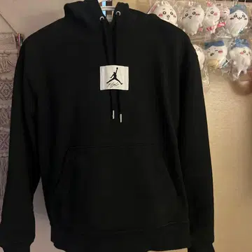 Jordan 블랙 후드 부착 후드티 M