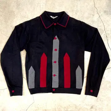 60s 70s 빈티지 여성용 상의 M 긴팔 블랙 모즈