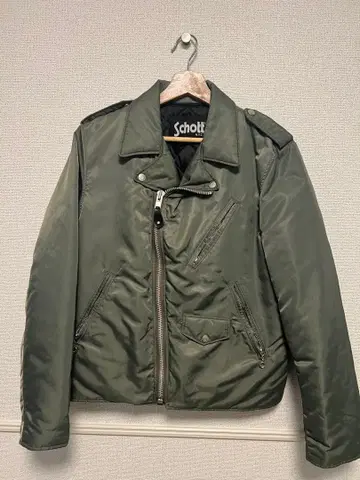 Schott 올리브 그린 라이더 자켓