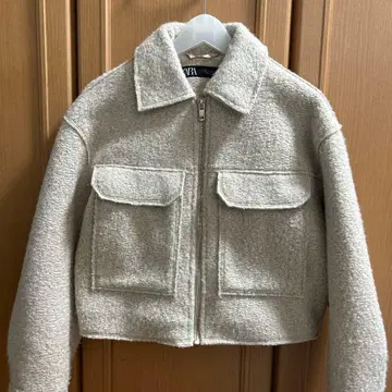 ZARA 부클레 크롭 자켓 XS 베이지