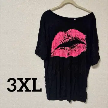 당일 발송 [ 3XL ] 핑크 입술 프린트 T셔츠