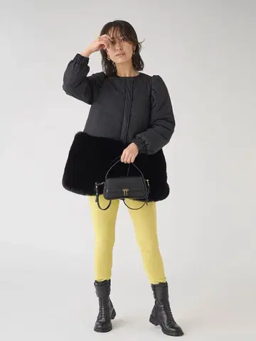 22AW 셀포드 CELFORD 에코 퍼 콤비 블루종 BLK 38