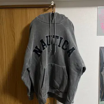 NAUTICA 그레이 후드 부착 후드티
