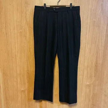 [ J.LINDEBERG ] 슬랙스 팬츠 스티치 울 혼방 블랙 LL 상당