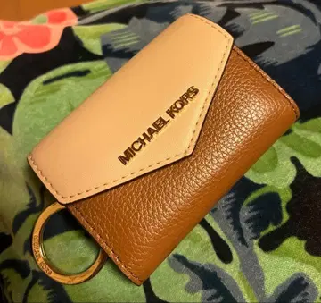 MICHAEL KORS 가죽 키케이스 베이지/브라운