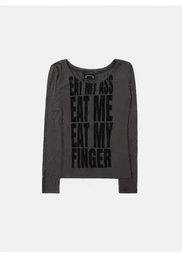 Badblood 다크 그레이 긴팔 T셔츠 프린트 포함