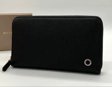 신형 극미품 불가리 불가리 맨 라운드 지퍼 장지갑 블랙