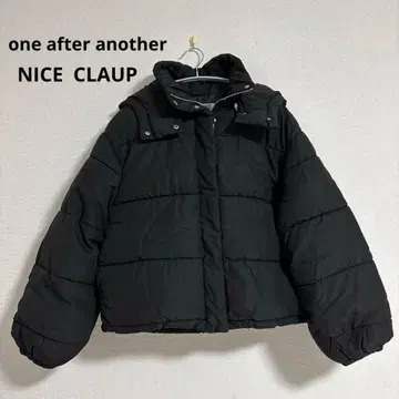NICE CLAUP 블랙 후드 부착 자켓