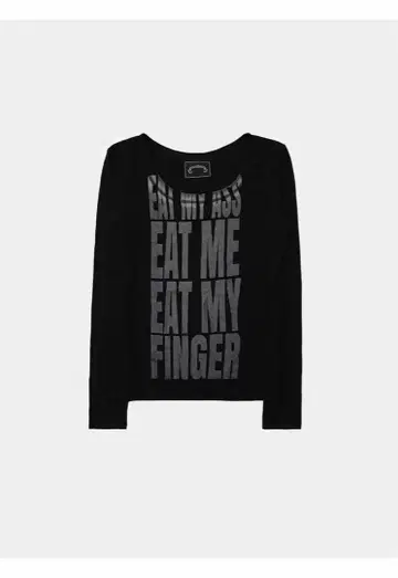 Badblood 블랙 그래픽 프린트 긴팔 상의