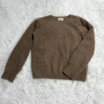 유나이티드 애로우즈 캐시미어 혼방 라쿤 크루넥 니트 브라운