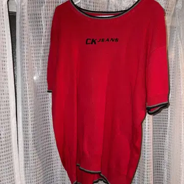 캘빈클라인 Calvin Klein 빨간색 RED 반팔 니트 CK