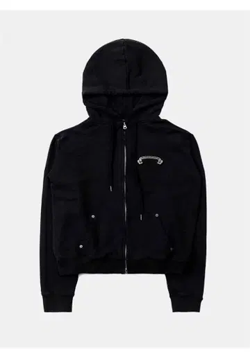 Badblood 블랙 프론트 자수 후드티