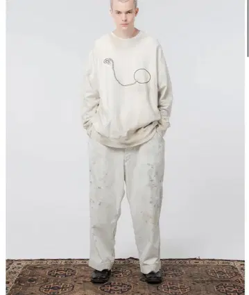 BOW WOW STAINED WORK TROUSERS 화이트 팬츠