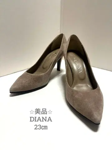 새상품급 DIANA 다이애나 베이지 스웨이드 스틸레토 하이힐 23cm