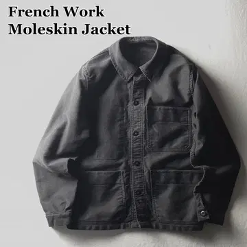 블랙 몰스킨 프렌치 워크 자켓 유로 워크 j46