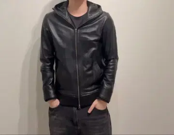 Details 가죽 자켓 후드