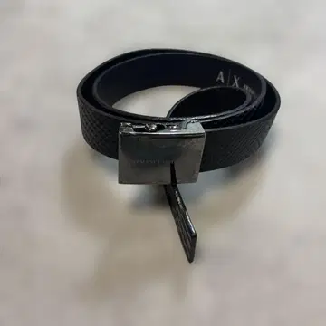 Armani Exchange 천연 가죽 벨트 블랙