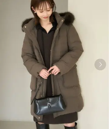 [ 로페피크닉 ] 다크 브라운 후드 부착 다운 자켓 38