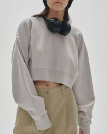 TODAYFUL 크롭 스웨트 풀오버 / 라이트 그레이