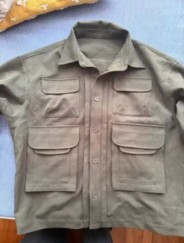 올리브 그린 워크 셔츠