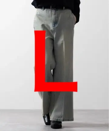 [ CLEL ] 빈티지 디자인 플레어 데님 팬츠 베이지 블루