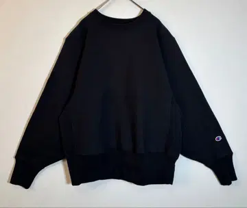 Champion 리버스 위브 복각 파랑 택 무지 와이드 소매 맨투맨