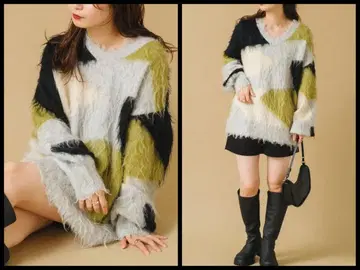 Kastane 샤기 패턴 니트