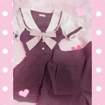 LIZLISA 리즈리사 세일러 카라 셋업 반팔 블랙