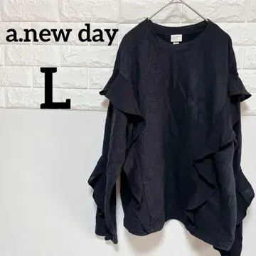 [ a.new day ] L 긴팔 트레이닝복 블랙 팔에 프릴 포함