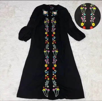 ZARA 자수 롱 원피스