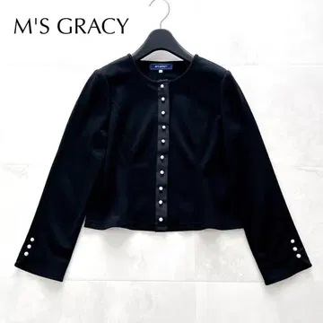 23년 모델 엠즈 그레이시 펄 버튼 가디건 레어 새상품급 블랙 M