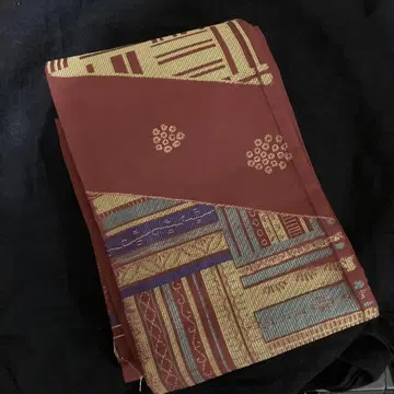 후쿠로 오비에서 리메이크한 팥색 반폭 오비