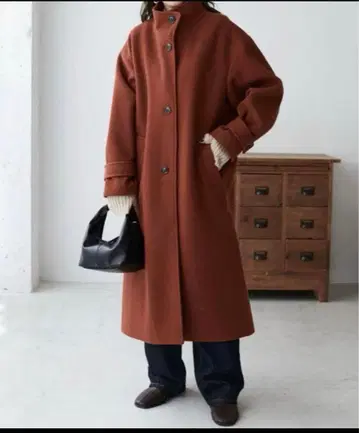 DISCOAT 롱 코트 M 브라운