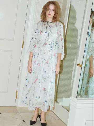CELFORD 보타이 플라워 프린트 원피스