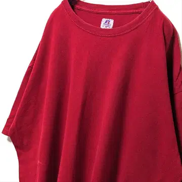 러셀 애슬레틱 소매 끝 로고 T셔츠 레드 XL 구제 의류