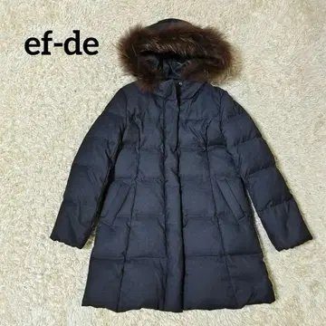 새상품급 에프데 ef-de 다운 코트 다운 페더 퍼 다크 그레이